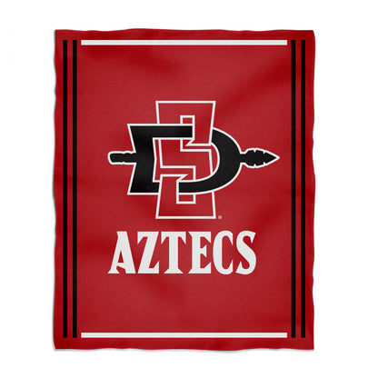 San Diego State University Aztecs SDSU Kids Game Day Red Plush Soft Minky Blanket 36 x 48 Mascot