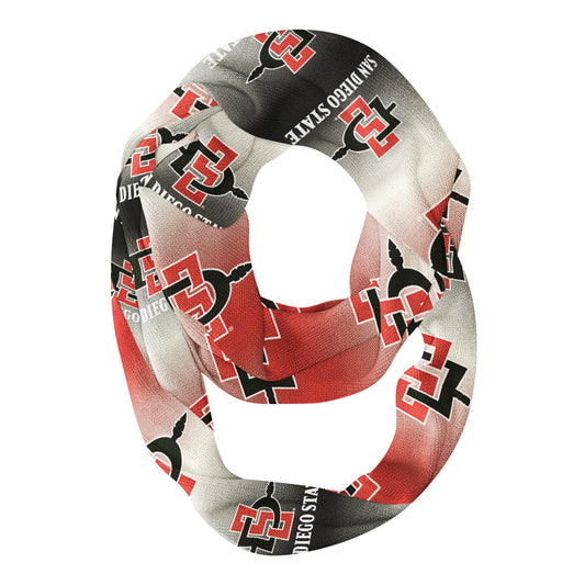 San Diego State Aztecs SDSU Vive La Fete All Over Logo Game Day Collegiate Women Ultra Soft Knit Infinity Scarf