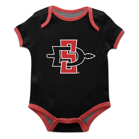 San Diego State Aztecs SDSU Infant Game Day Black Short Sleeve One Piece Jumpsuit by Vive La Fete