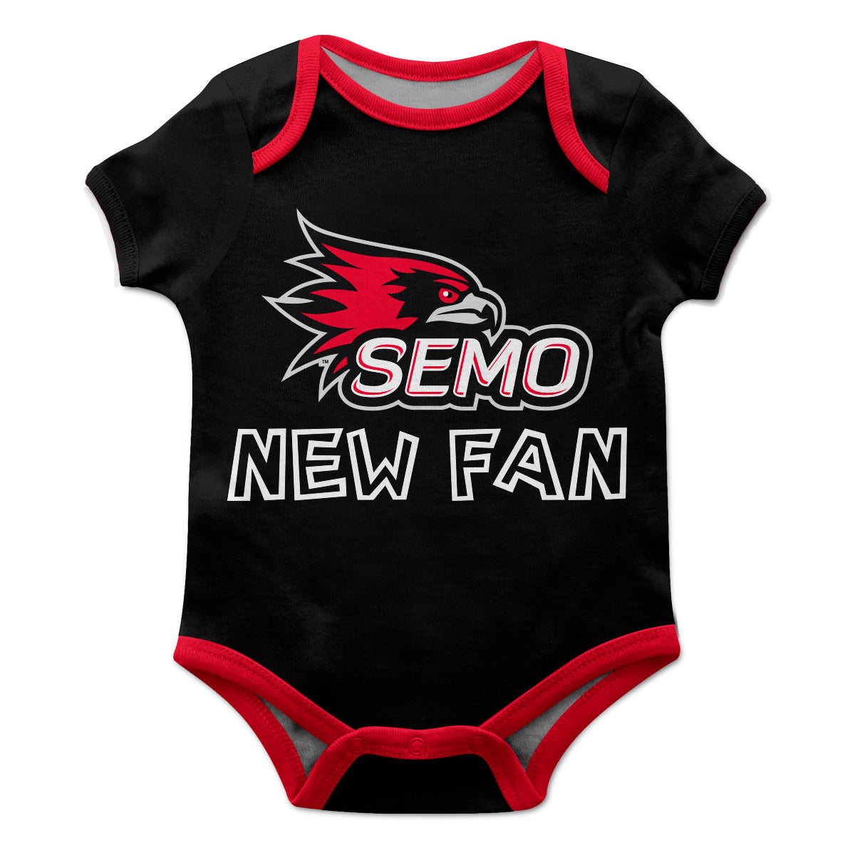 Southeast Missouri Redhawks Infant Game Day Black Short Sleeve One Piece Jumpsuit New Fan Mascot Bodysuit by Vive La Fete