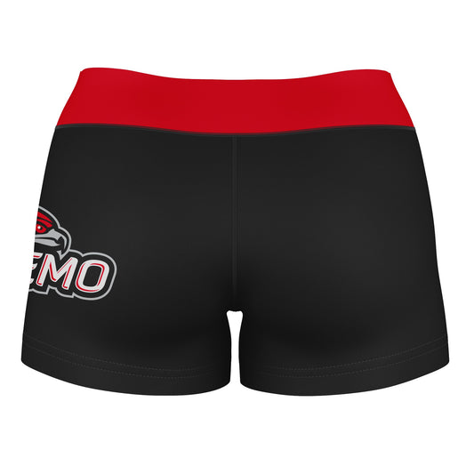 Mouseover Image, SEMO Redhawks Vive La Fete Game Day Logo on Thigh and Waistband Black & Red Women Yoga Booty Workout Shorts 3.75 Inseam"