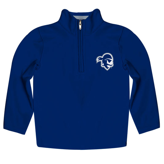 Seton Hall Pirates Game Day Solid Blue Quarter Zip Pullover for Infants Toddlers by Vive La Fete