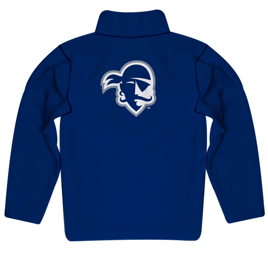 Mouseover Image, Seton Hall Pirates Game Day Solid Blue Quarter Zip Pullover for Infants Toddlers by Vive La Fete