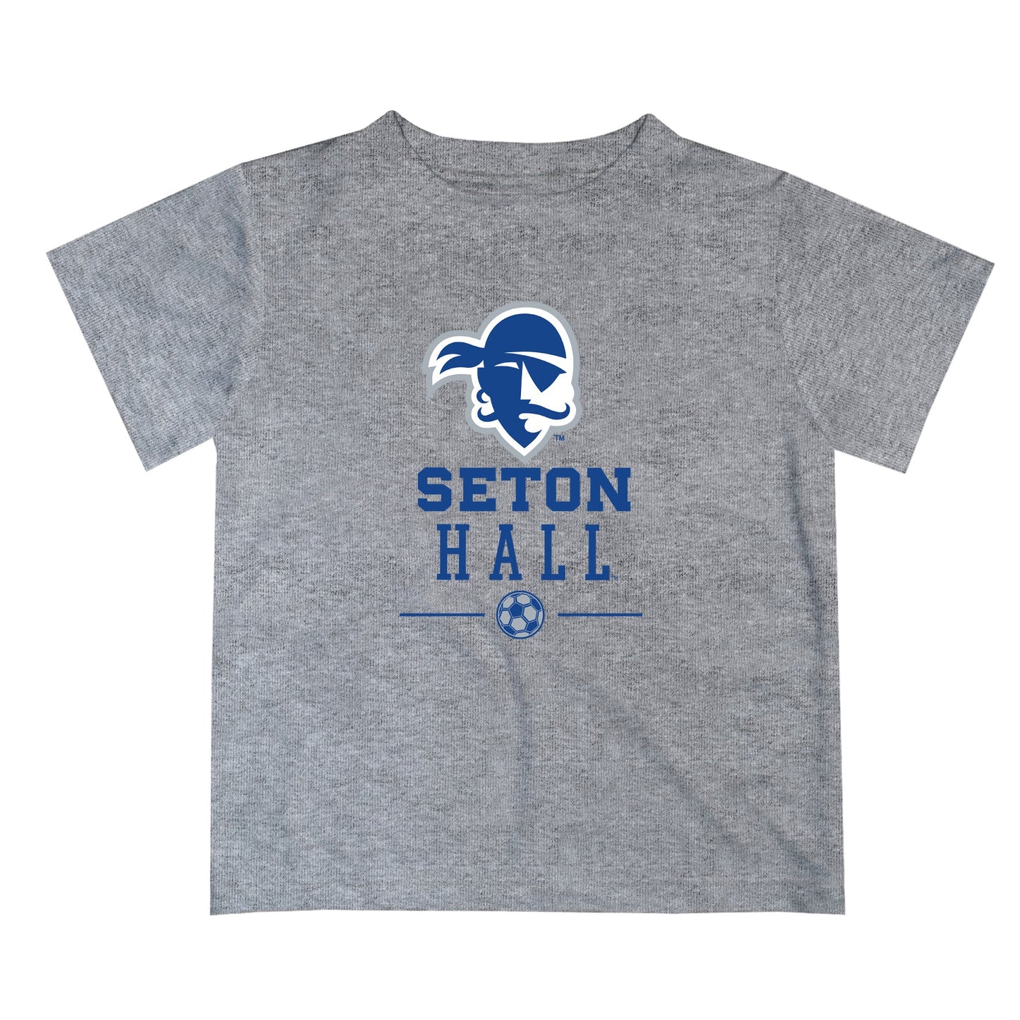 Seton Hall Pirates Vive La Fete Soccer V1 Heather Gray Short Sleeve Tee Shirt