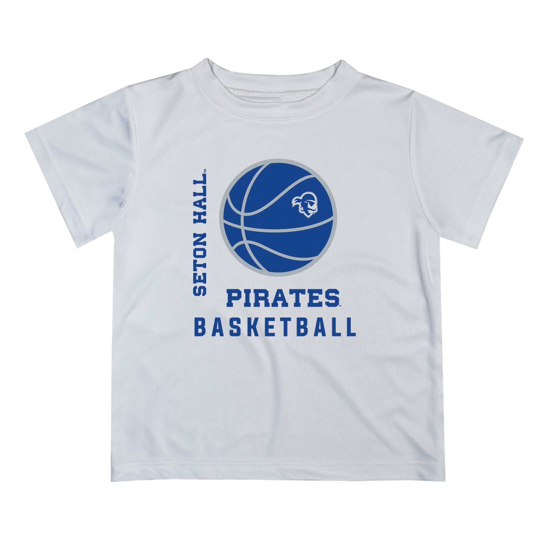 Seton Hall Pirates Vive La Fete Basketball V1 White Short Sleeve Tee Shirt