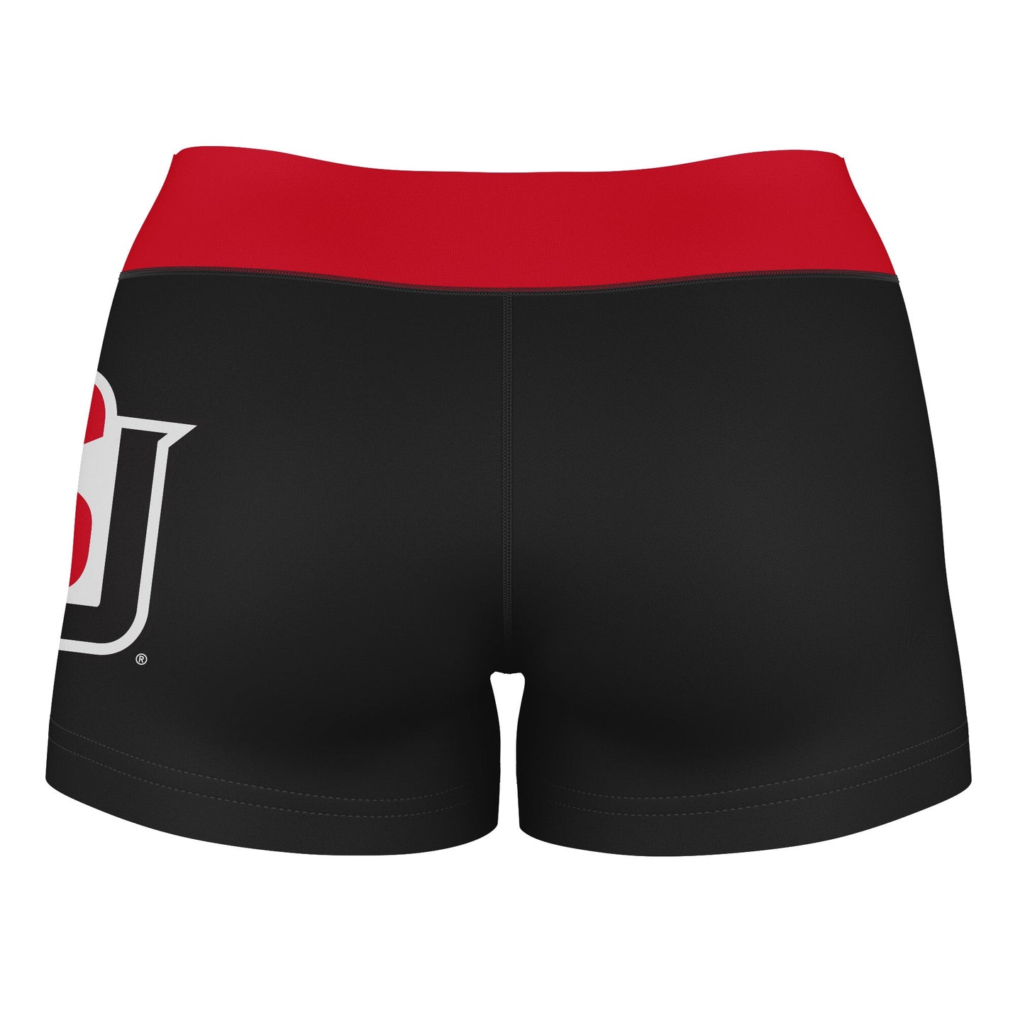 Seattle U Redhawks Vive La Fete Logo on Thigh and Waistband Black & Red Women Yoga Booty Workout Shorts 3.75 Inseam" - Vive La F̻te - Online Apparel Store