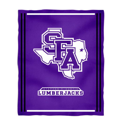 Stephen F. Austin Lumberjacks SFA Kids Game Day Purple Plush Soft Minky Blanket 36 x 48 Mascot
