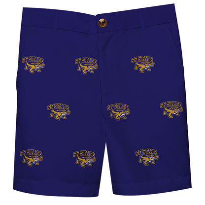 San Francisco State Gators SFSU Boys Game Day Purple Structured Shorts