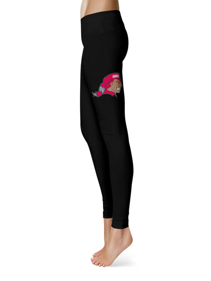 Sacred Heart Pioneers Vive La Fete Game Day Collegiate Large Logo on Thigh Women Black Yoga Leggings 2.5 Waist Tights