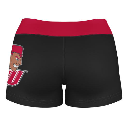 Mouseover Image, SHU Sacred Heart Pioneers Vive La Fete Logo on Thigh & Waistband Black & Red Women Yoga Booty Workout Shorts 3.75 Inseam