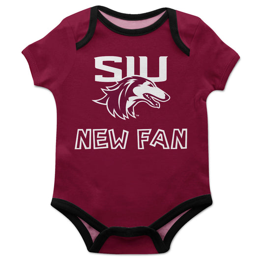 Southern Illinois Salukis SIU Infant Game Day Maroon Short Sleeve One Piece Jumpsuit by Vive La Fete