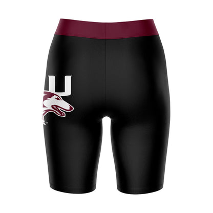 SIU Salukis Vive La Fete Game Day Logo on Thigh and Waistband Black and Maroon Women Bike Short 9 Inseam"