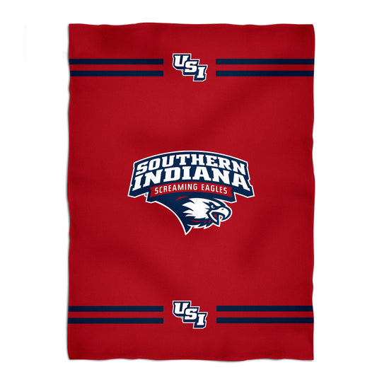 Southern Indiana Screaming Eagles Game Day Soft Premium Fleece REd Throw Blanket 40 x 58 Logo and Stripes