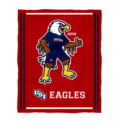 Southern Indiana Screaming Eagles Kids Game Day Red Plush Soft Minky Blanket 36 x 48 Mascot