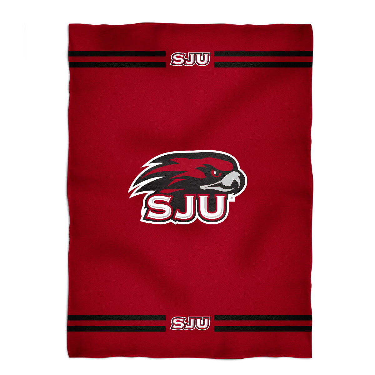 St. Joseph's Hawks Game Day Soft Premium Fleece Red Throw Blanket 40 x 58 Mascot and Stripes
