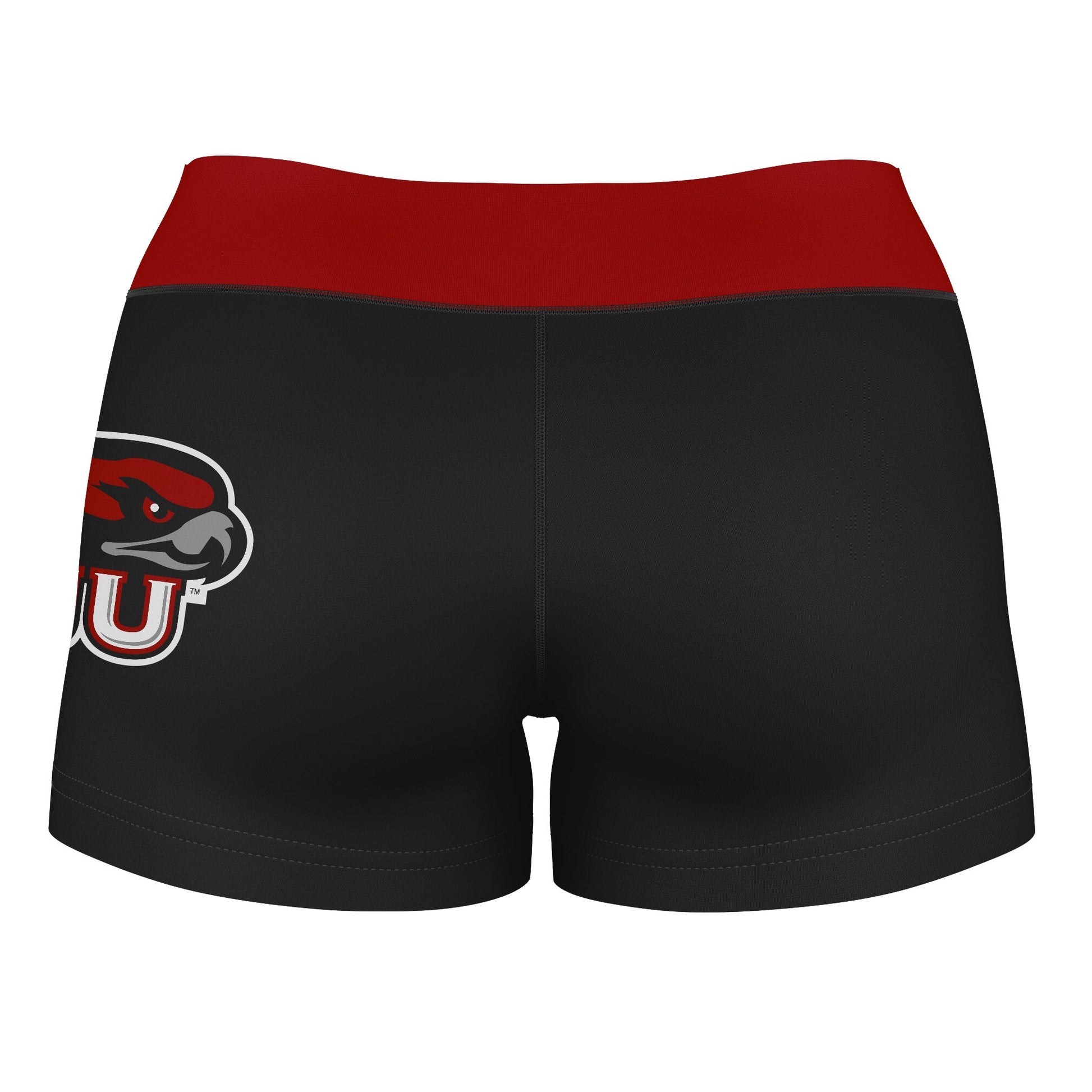 SJU Hawks Vive La Fete Game Day Logo on Thigh and Waistband Black and Red Women Yoga Booty Workout Shorts 3.75 Inseam" - Vive La F̻te - Online Apparel Store