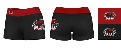 SJU Hawks Vive La Fete Game Day Logo on Thigh and Waistband Black and Red Women Yoga Booty Workout Shorts 3.75 Inseam" - Vive La F̻te - Online Apparel Store