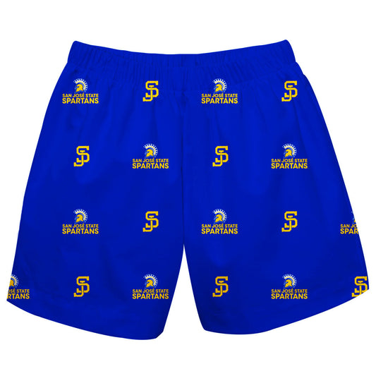 San Jose State University Spartans Boys Game Day Elastic Waist Classic Play Royal Pull On Shorts