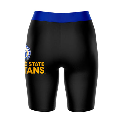 San Jose State Spartans Vive La Fete Game Day Logo on Thigh and Waistband Black and Blue Women Bike Short 9 Inseam"