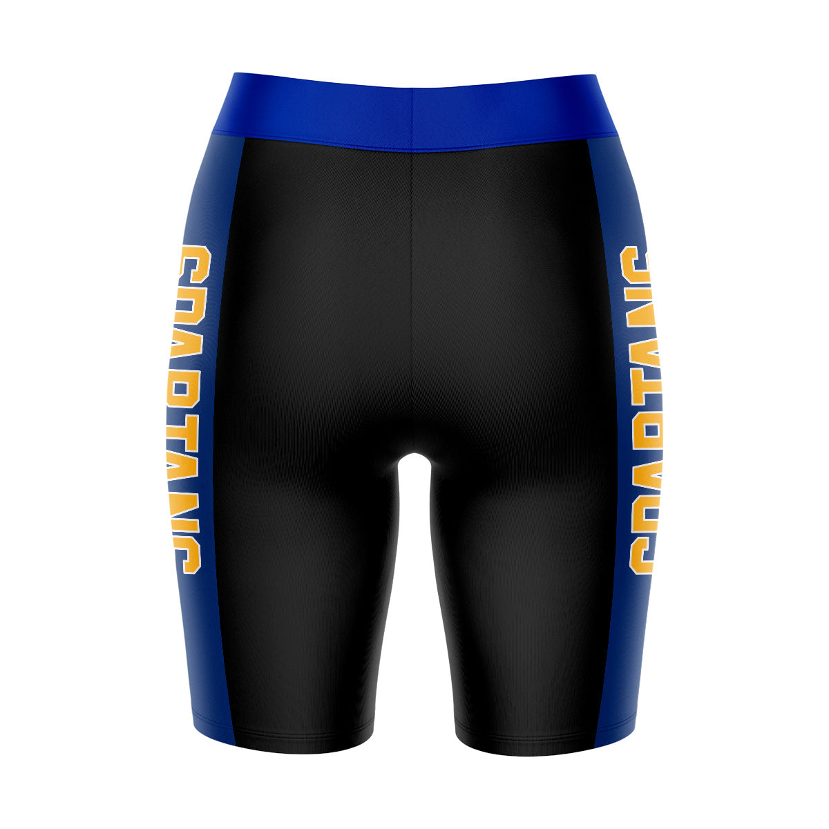 San Jose State Spartans Vive La Fete Game Day Logo on Waistband and Blue Stripes Black Women Bike Short 9 Inseam"