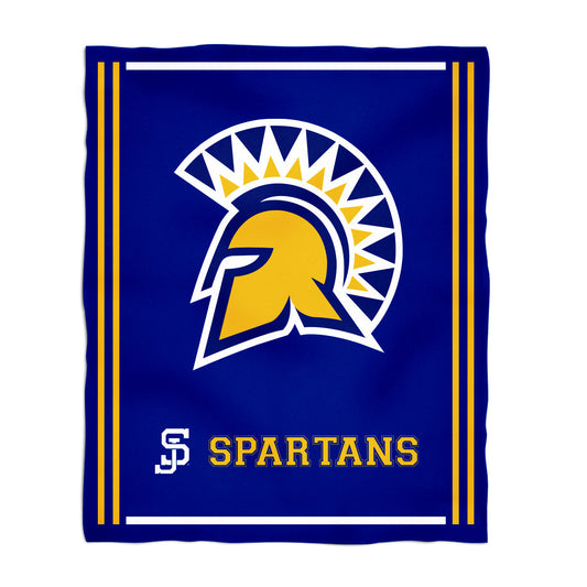 San Jose State University Spartans Kids Game Day Blue Plush Soft Minky Blanket 36 x 48 Mascot