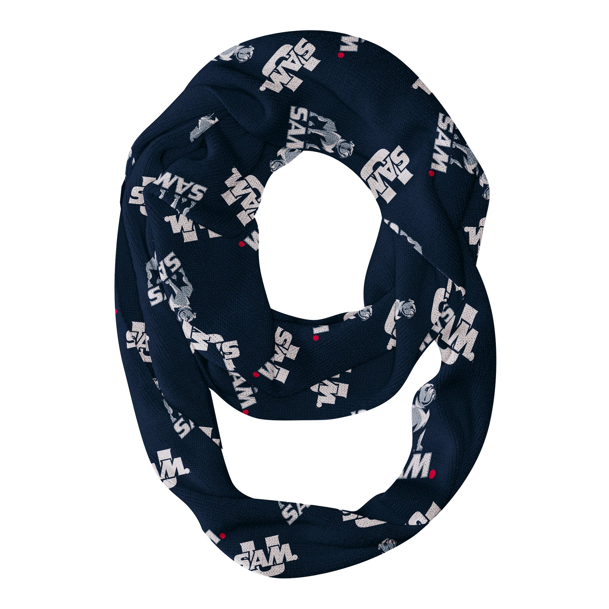 Samford Bulldogs Vive La Fete Repeat Logo Game Day Collegiate Women Light Weight Ultra Soft Infinity Scarf