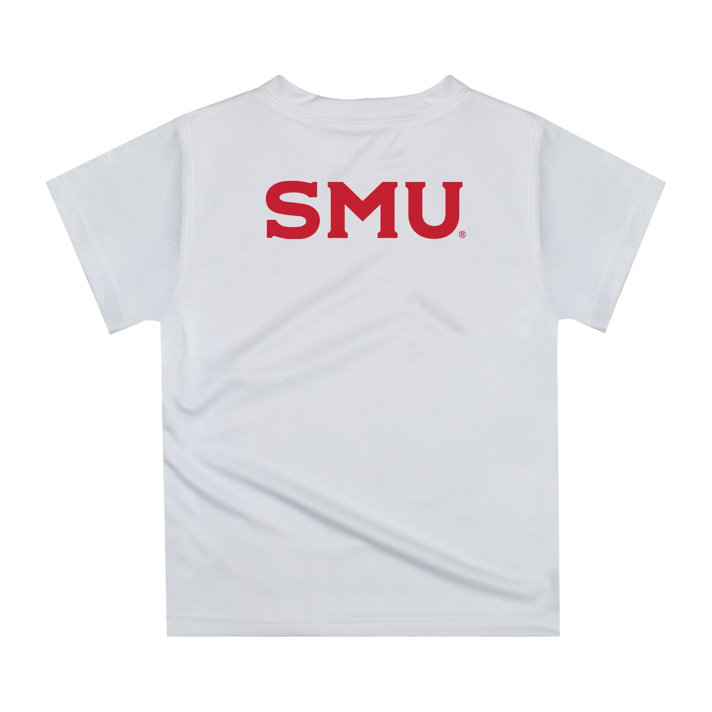 Southern Methodist Mustangs Original Dripping Football Helmet White T-Shirt by Vive La Fete