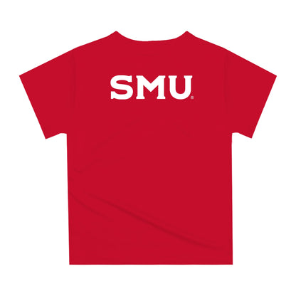 Southern Methodist Mustangs Original Dripping Football Helmet Red T-Shirt by Vive La Fete