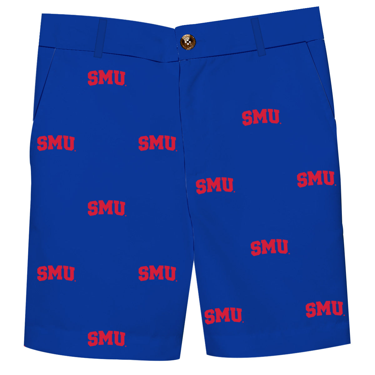 SMU Mustangs All Over Blue Print Structured Short