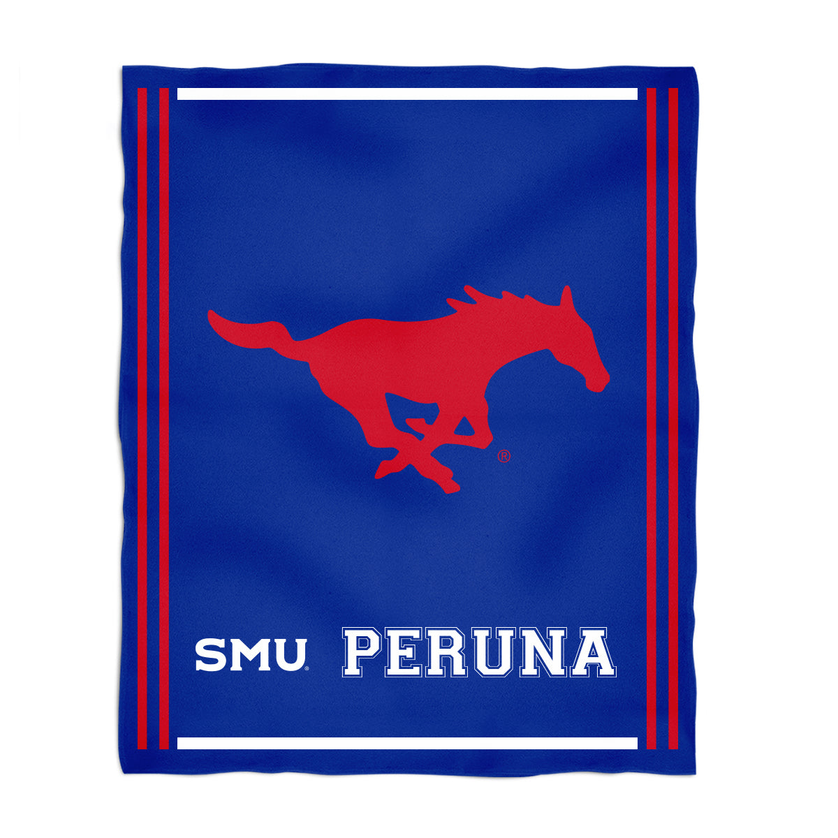 Southern Methodist Mustangs Kids Game Day Blue Plush Soft Minky Blanket 36 x 48 Mascot