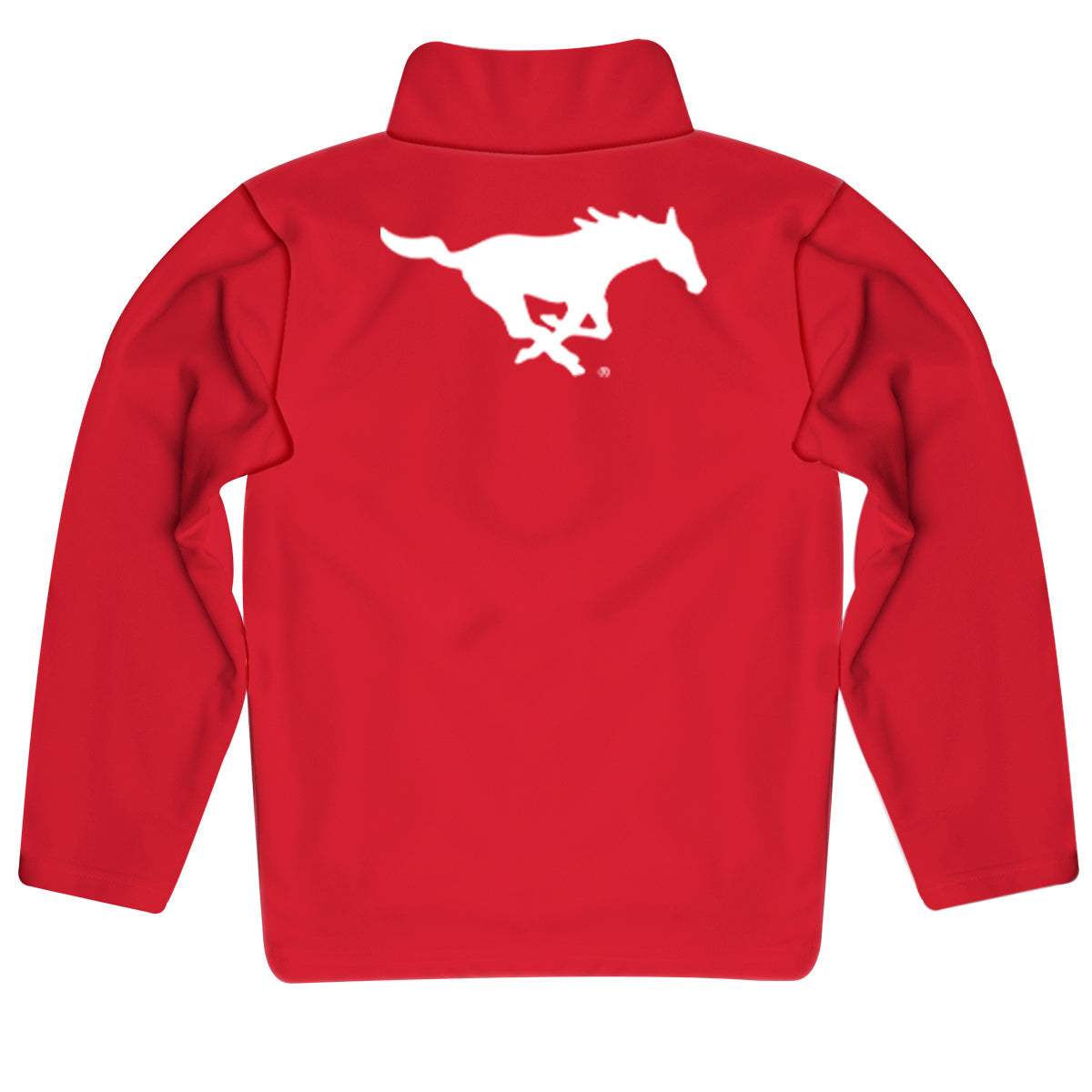 Southern Methodist Mustangs  Game Day Solid Red Quarter Zip Pullover for Infants Toddlers by Vive La Fete