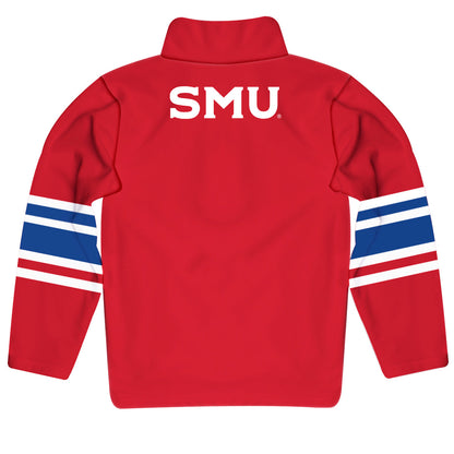 Southern Methodist Mustangs Game Day Red Quarter Zip Pullover for Infants Toddlers by Vive La Fete