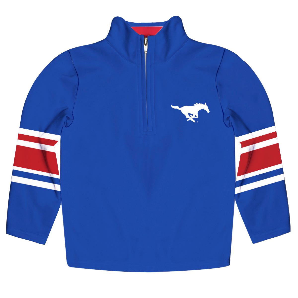 Southern Methodist Mustangs Game Day Blue Quarter Zip Pullover for Infants Toddlers by Vive La Fete