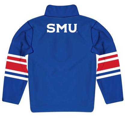 Southern Methodist Mustangs Game Day Blue Quarter Zip Pullover for Infants Toddlers by Vive La Fete