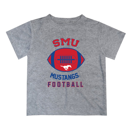 SMU Mustangs Vive La Fete Football V2 Gray Short Sleeve Tee Shirt