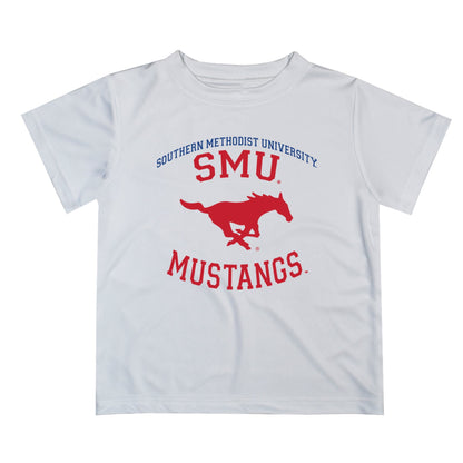 SMU Mustangs Vive La Fete Boys Game Day V1 White Short Sleeve Tee Shirt