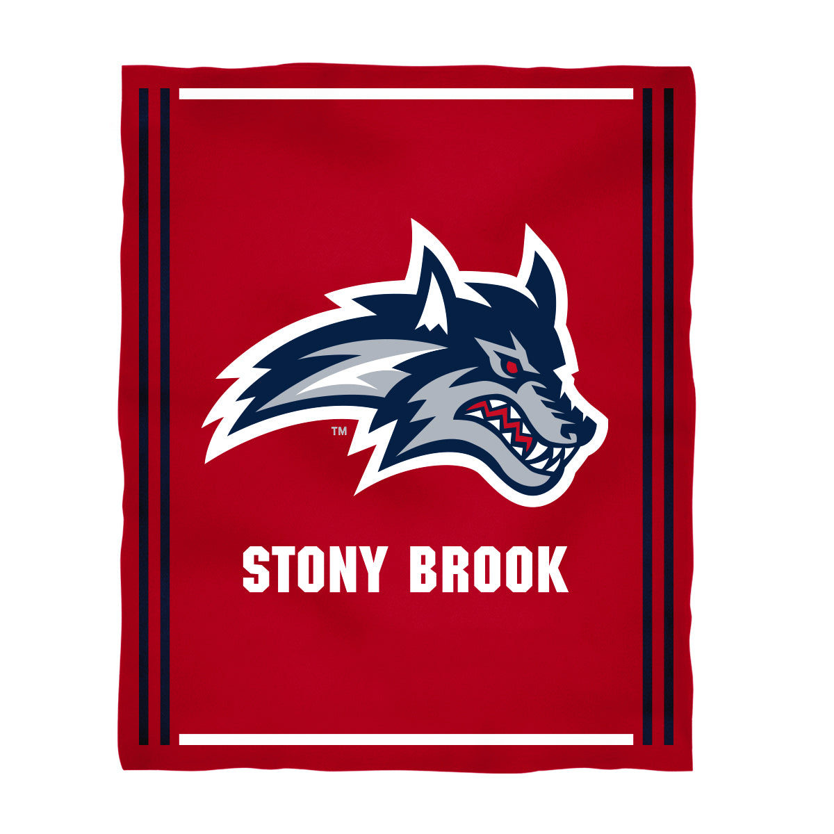 Stony Brook University Seawolves Kids Game Day Red Plush Soft Minky Blanket 36 x 48 Mascot