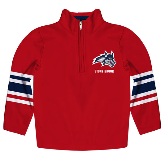 Stony Brook Seawolves  Game Day Red Quarter Zip Pullover for Infants Toddlers by Vive La Fete