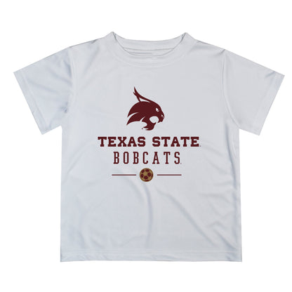 TXST Texas State Bobcats Vive La Fete Soccer V1 White Short Sleeve Tee Shirt