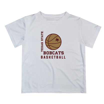 TXST Texas State Bobcats Vive La Fete Basketball V1 White Short Sleeve Tee Shirt