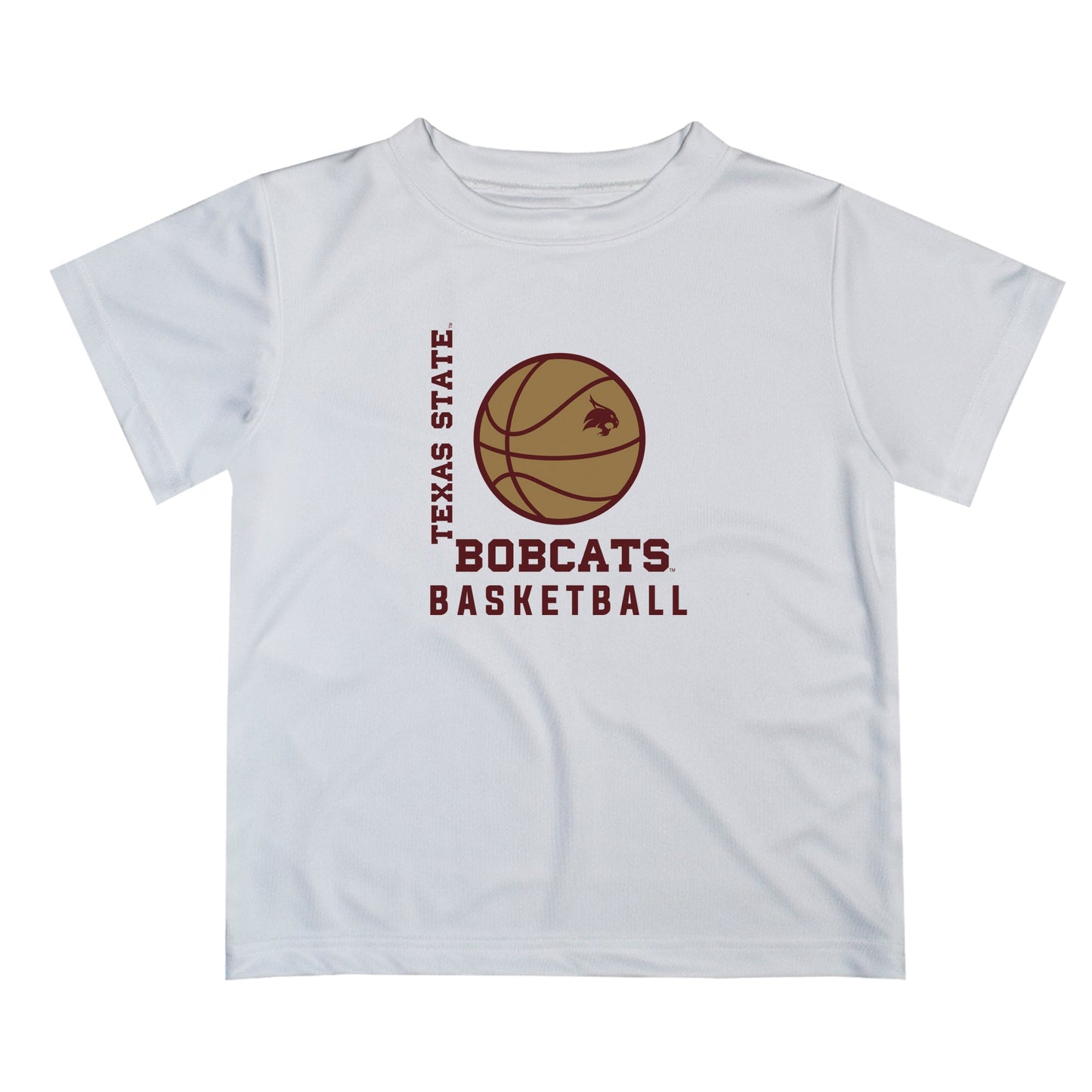 TXST Texas State Bobcats Vive La Fete Basketball V1 White Short Sleeve Tee Shirt