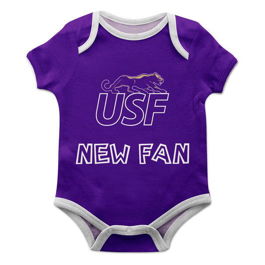 Sioux Falls Cougars USF Infant Game Day Purple Short Sleeve One Piece Jumpsuit by Vive La Fete