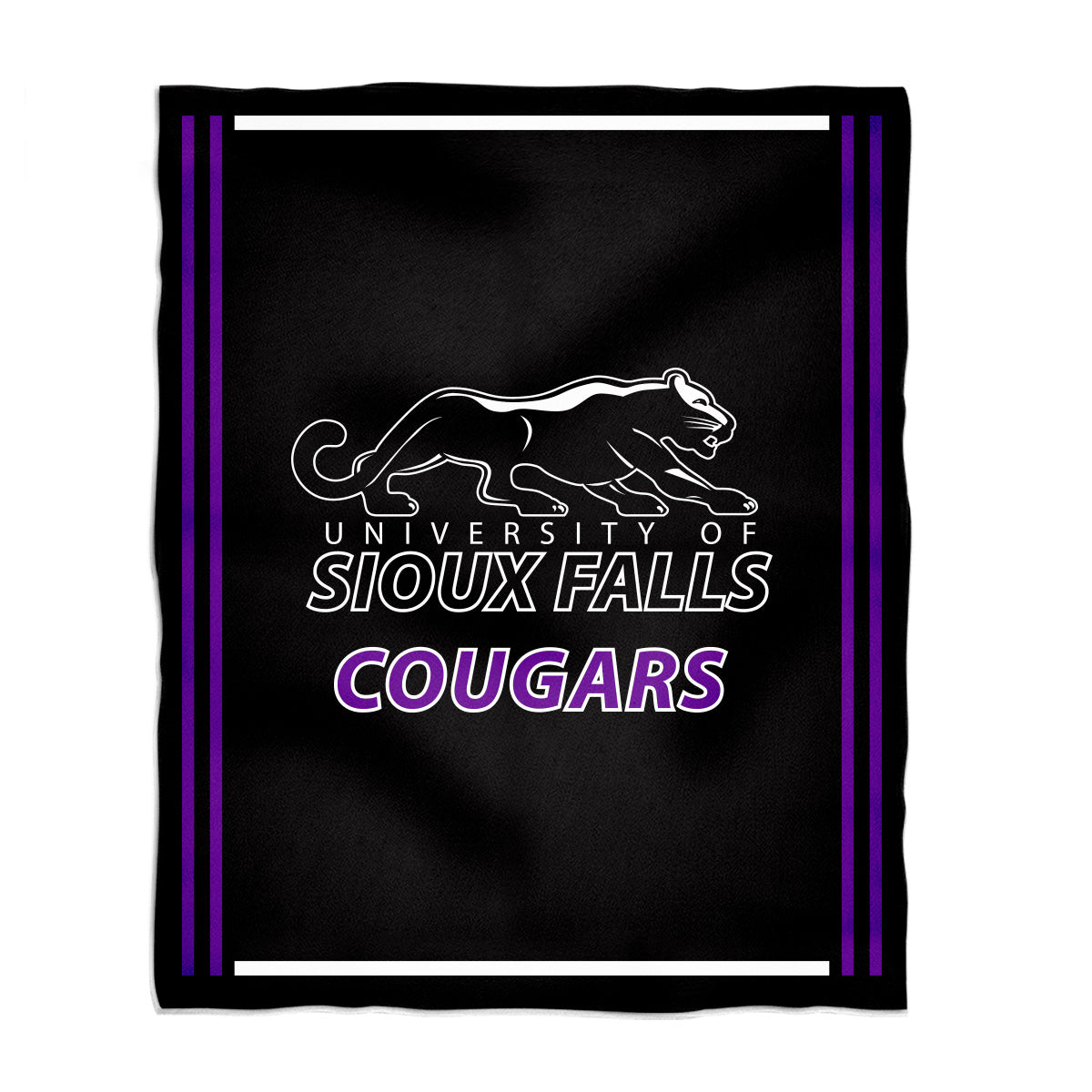Sioux Falls Cougars USF Kids Game Day Black Plush Soft Minky Blanket 36 x 48 Mascot