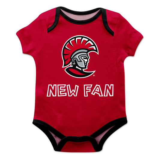 Tampa Spartans Infant Game Day Red Short Sleeve One Piece Jumpsuit New Fan Mascot Bodysuit by Vive La Fete