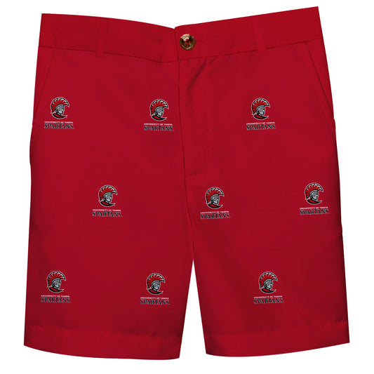 Tampa Spartans Boys Game Day Red Structured Shorts