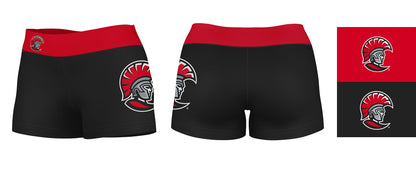 Tampa Spartans Vive La Fete Game Day Logo on Thigh & Waistband Black & Red Women Yoga Booty Workout Shorts 3.75 Inseam" - Vive La F̻te - Online Apparel Store