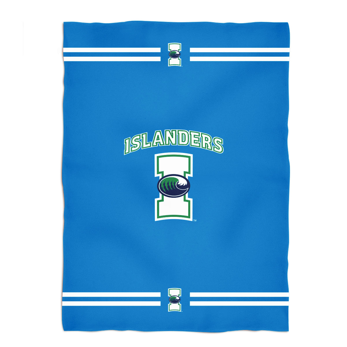 Texas A&M Corpus Christi Islanders Game Day Soft Premium Fleece Blue Throw Blanket 40 x 58 Logo and Stripes