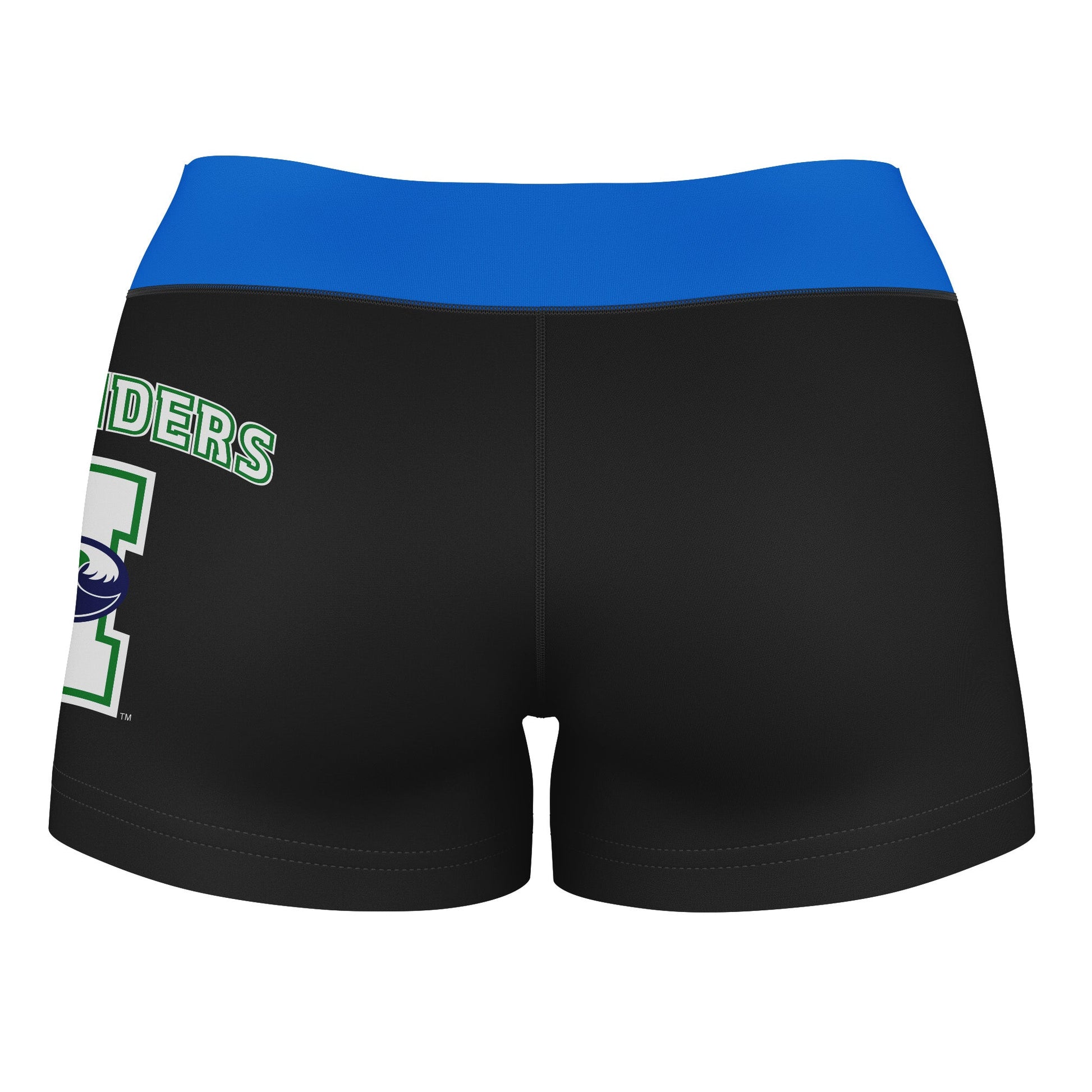 Texas A&M Corpus Christi Islanders Logo on Thigh & Waistband Black & Blue Women Yoga Booty Workout Shorts 3.75 Inseam" - Vive La F̻te - Online Apparel Store