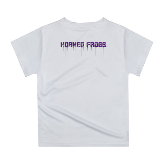 Mouseover Image, TCU Horned Frogs Original Dripping Football Helmet White T-Shirt by Vive La Fete