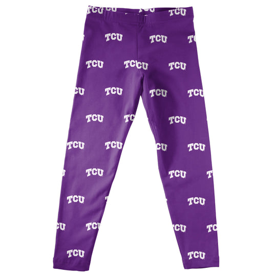 TCU Print Purple Leggings